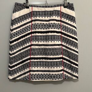 Tabitha Women's Black And White Fair Isle Geometric Pencil Skirt